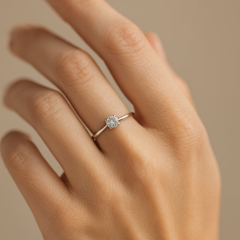 ANILLO SOLITARIO DIAMANTE CREADO 0.50 QUILATES COLECCION ASTRA