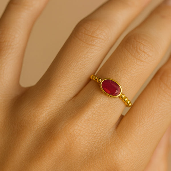 ANILLO BOLAS RUBI BLUMA