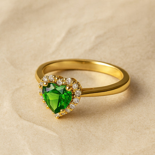 ANILLO DIÓPSIDO Y DIAMANTES PEGGY