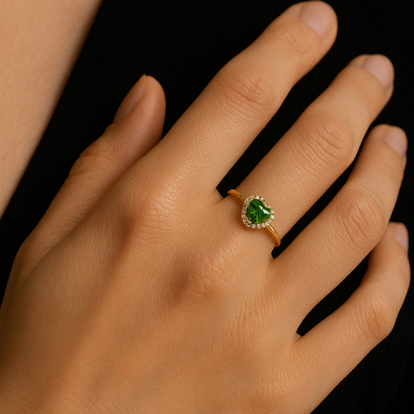 ANILLO DIÓPSIDO Y DIAMANTES PEGGY