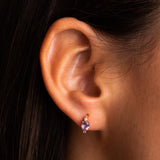 Pendientes de Oro rosa 18kt aatista y diamantes Angy
