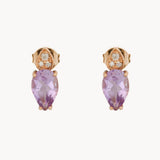Pendientes Oro rosa 18kt amatista y diamantes Angy