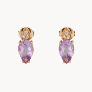 PENDIENTES AMATISTA Y DIAMANTES ANGY