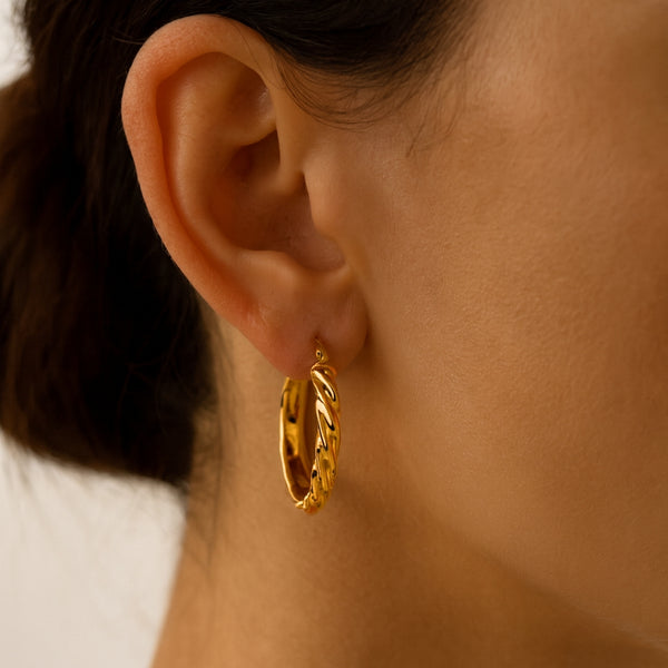 PENDIENTES AROS BANDAS 24MM