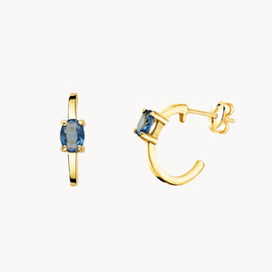 PENDIENTES AROS CON AGUAMARINA FRIDA