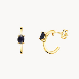 PENDIENTES AROS CON ZAFIRO FRIDA