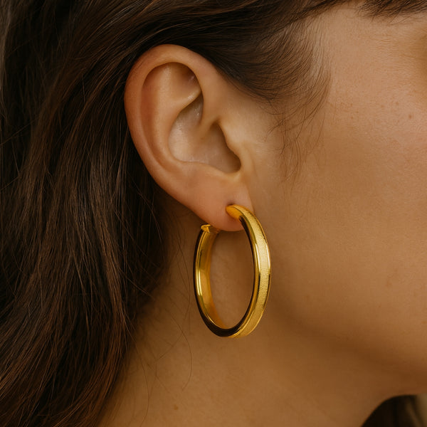 PENDIENTES AROS EFECTO HIELO 30MM