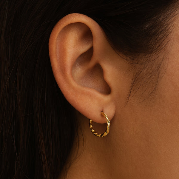 PENDIENTES AROS FORMA GALLONADA 12MM