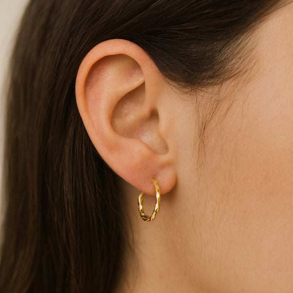 PENDIENTES AROS FORMA GALLONADA 14MM