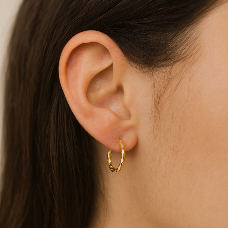 PENDIENTES AROS FORMA GALLONADA 14MM
