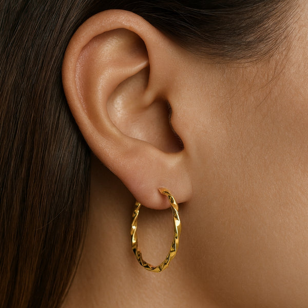 PENDIENTES AROS FORMA GALLONADA 20MM