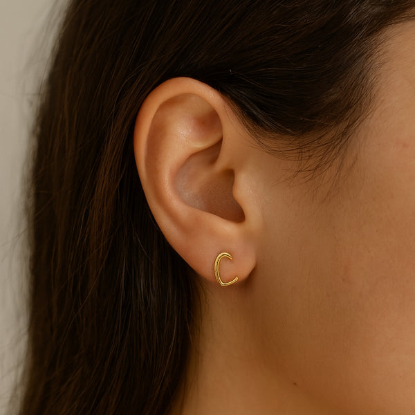 PENDIENTES AROS MEDIO CORAZON