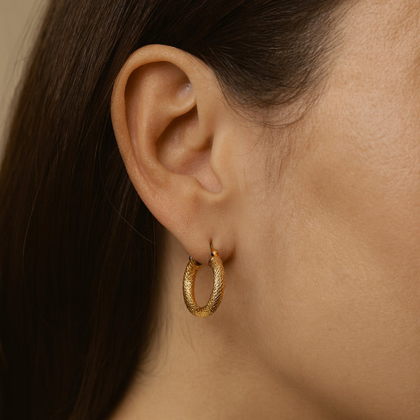 PENDIENTES AROS ORO LISO ESPIGADO SENCE 16MM