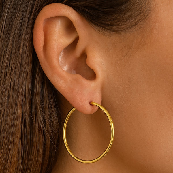PENDIENTES AROS ORO LISO TALIA III 35MM