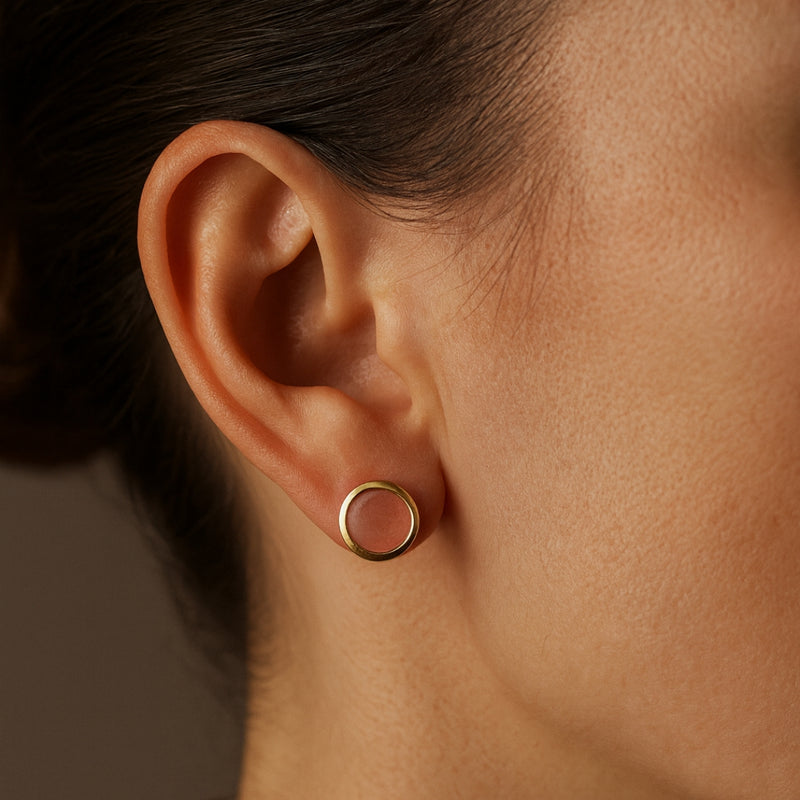 PENDIENTES BISEL CON CUARZO ROSA