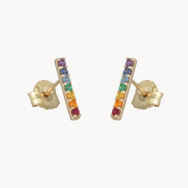 Pendientes Oro 18kt carril con topacios de color Kathy