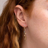 Pendientes Oro 18kt cadena con circonitas color Yera