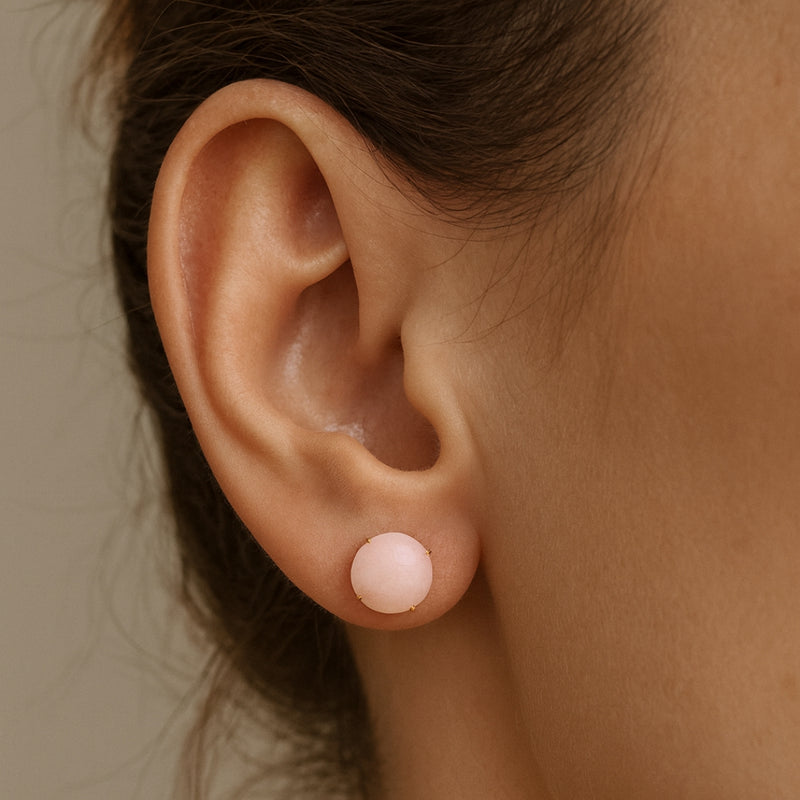 PENDIENTES CON CUARZO ROSA EN CUATRO GARRAS