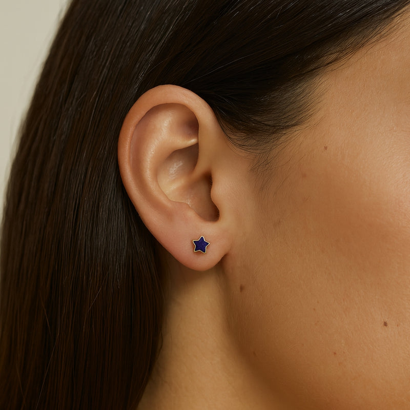 PENDIENTES ESTRELLA CON LAPISLAZULI