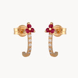 Pendientes Oro 18kt rubies y diamantes Benigna