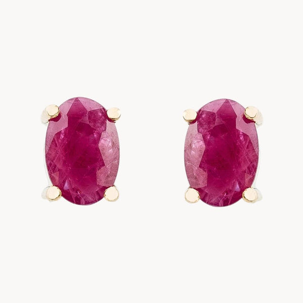 Pendientes Oro 18kt rubi oval Ivy