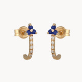 Pendientes Oro 18kt zafiros y diamantes Benigna