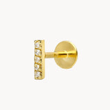 Piercing oreja Oro 18kt carril con circonitas Nandita