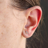 Piercing oreja de Oro 18kt libelula con circonita azul Aine