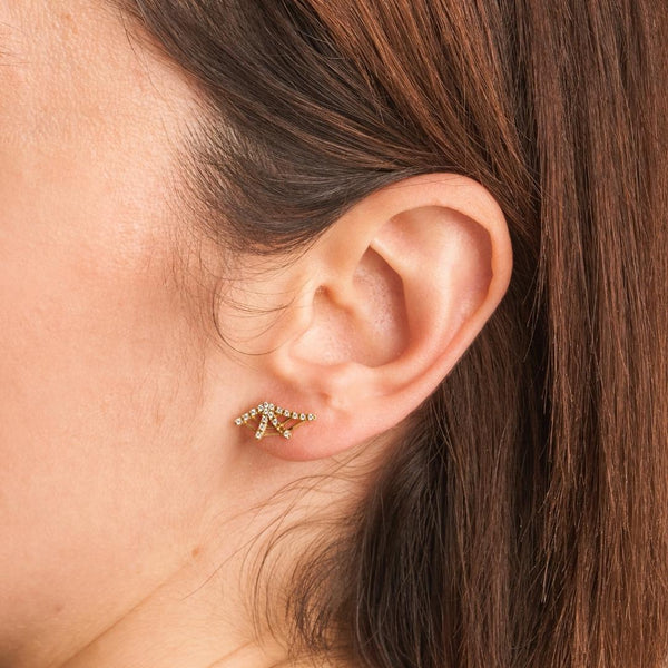 Piercing oreja Oro 18kt telaraña circonitas Galatea
