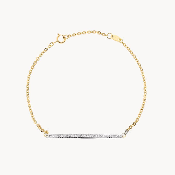Pulsera Oro bicolor 18kt carril con circonitas Catira