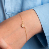 Pulsera Oro 18 kilates con luna y diamantes Lyra