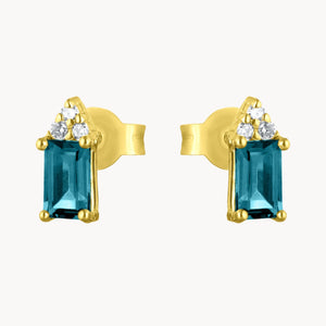PENDIENTES TOPACIO LONDON BLUE Y DIAMANTES BRISEIDA