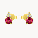 Pendientes Oro 18 kilates con topacio rosa y diamantes Cleo