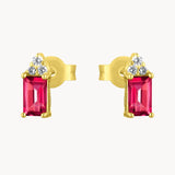 Pendientes Oro 18 kilates topacio rosa y diamantes Briseida