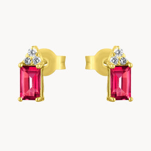 PENDIENTES TOPACIO ROSA Y DIAMANTES BRISEIDA