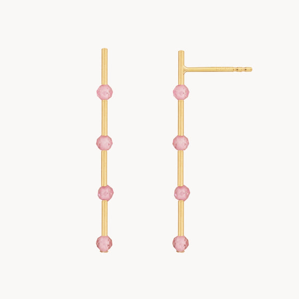 Pendientes Oro 18kt con circonitas rosas Alba