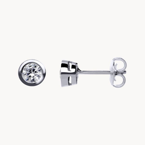Pendientes Oro blanco 18kt con diamante chaton 0.60 quilates Taylor