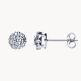 Pendientes Oro blanco 18kt roseta diamantes creados garras 0.38 quilates Neva