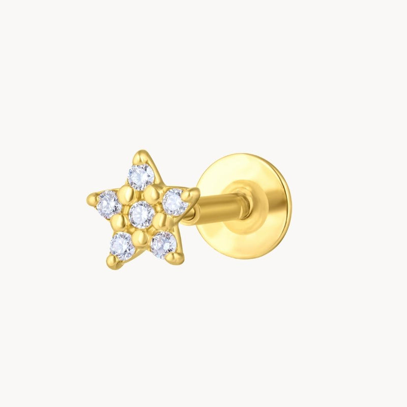 Piercing Oro 18 kilates estrella con diamantes Irina