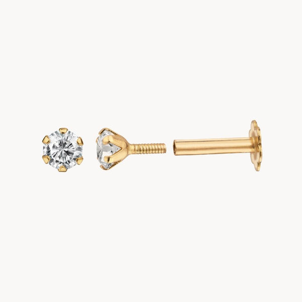 Piercing oreja Oro 18kt con circonita garras Ellen