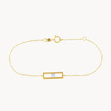 Pulsera Oro 18 kilates rectangulo circonita Adeona