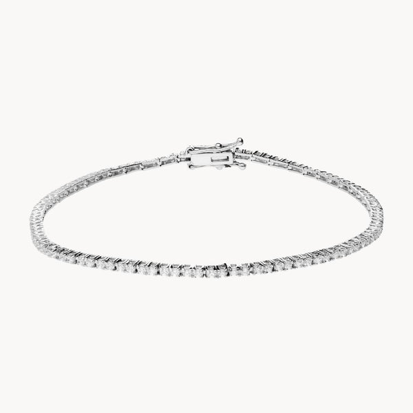 Pulsera Oro blanco 18kt Riviere con diamantes creados Dara