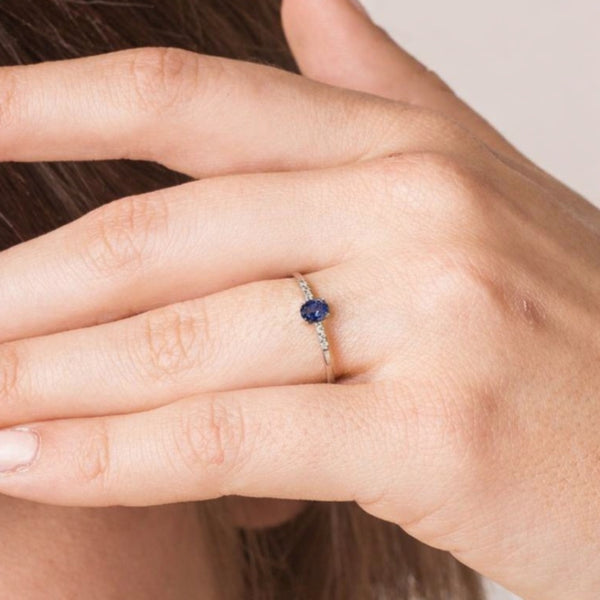 ANILLO ZAFIRO Y DIAMANTES BIRGIT