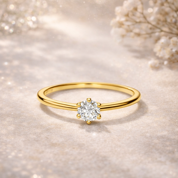 ANILLO SOLITARIO CON DIAMANTE 0.20 QUILATES AMBER