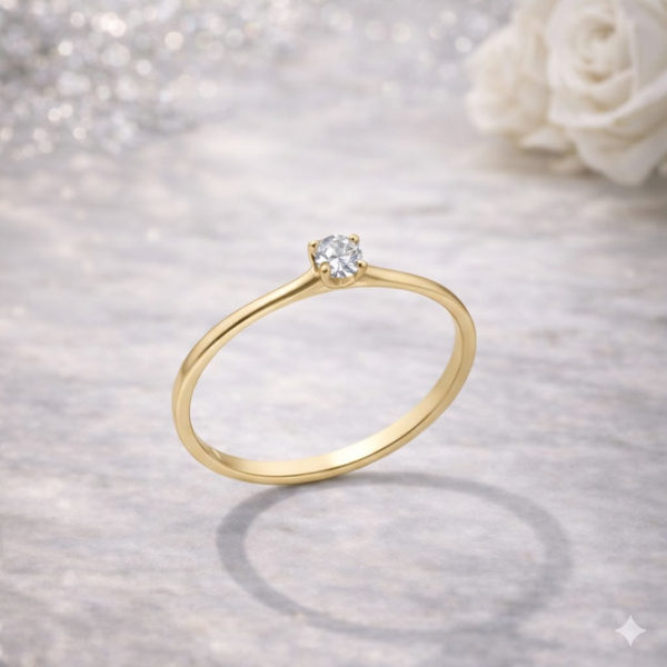 ANILLO SOLITARIO CON DIAMANTE 0.11 QUILATES FRANZI