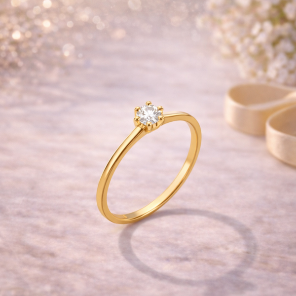 ANILLO SOLITARIO CON DIAMANTE 0.11 QUILATES BRIGID