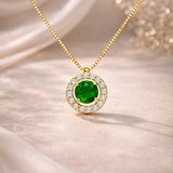 COLGANTE ESMERALDA Y DIAMANTES CHARLINE