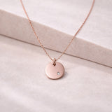 COLGANTE DISCO SATINADO CON DIAMANTE ABENI