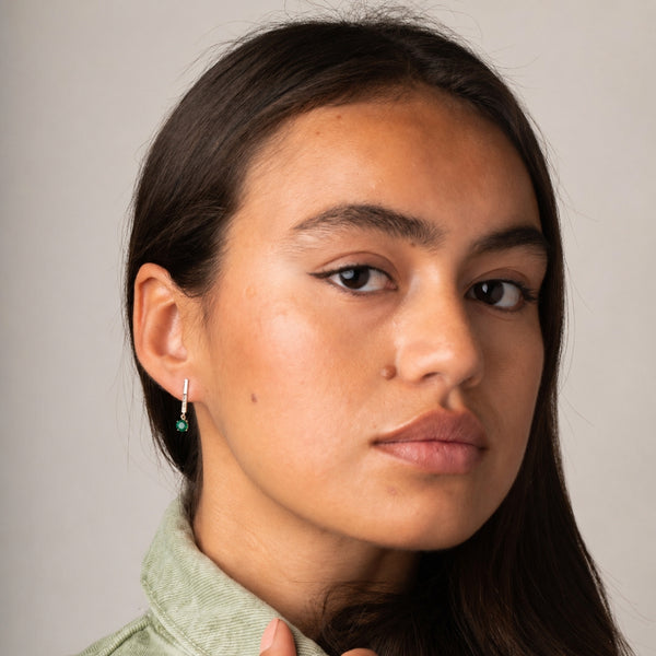 EMERALD AND DIAMOND EARRINGS HADIYA
