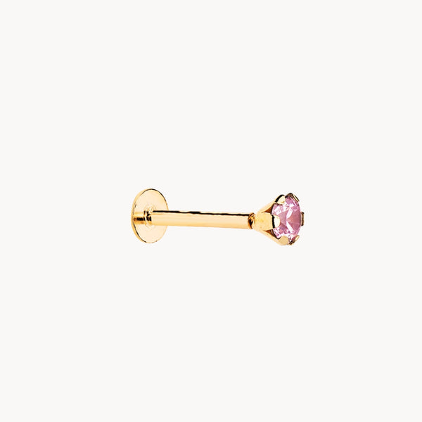 PINK CUBIC ZIRCONIA SIX-PRONG PIERCING